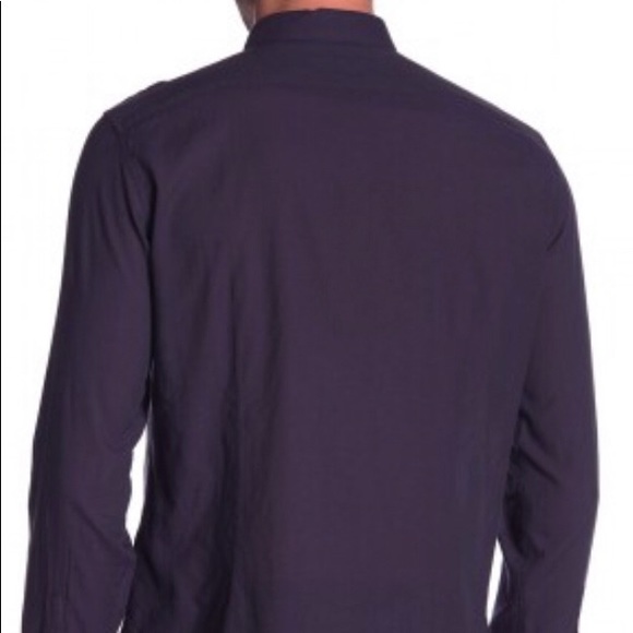John Varvatos Star Grape Solid Slim Fit Shirt Sz L - Picture 2 of 3